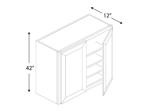 Blue Valley Cabinets 30" x 42" x 12" Wall Cabinet With 2 Door (DW-W3042)