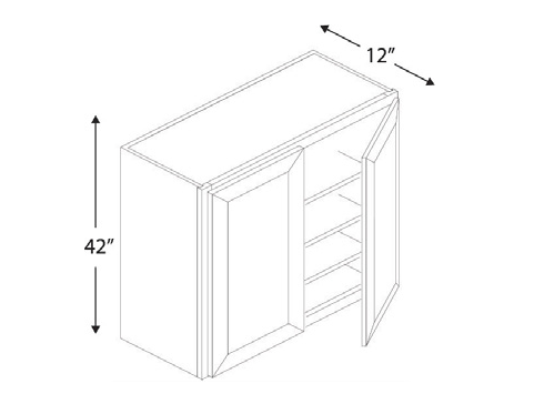 Blue Valley Cabinets 30" x 42" x 12" Wall Cabinet With 2 Door (MS-W3042)