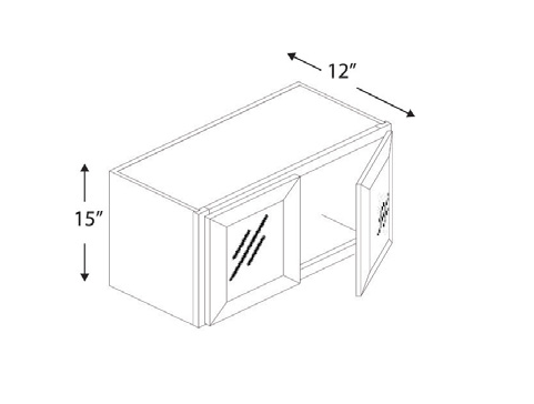 Blue Valley Cabinets 33" x 15" x 12" Wall Cabinet Frosted Glass Door Only (WHS-W3315GD)