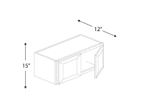 Blue Valley Cabinets 33" x 15" x 12" Wall Cabinet With 2 Door (DW-W3315)
