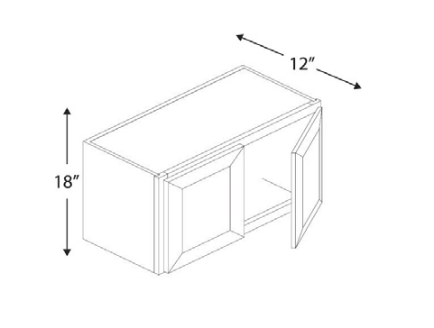 Blue Valley Cabinets 33" x 18" x 12" Wall Cabinet With 2 Door (ESS-W3318)