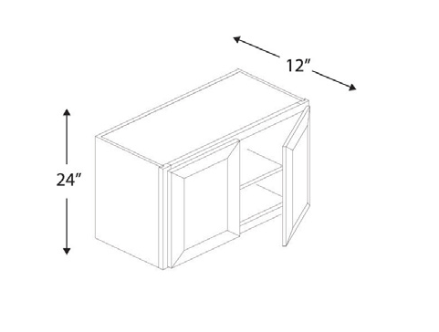 Blue Valley Cabinets 33" x 24" x 12" Wall Cabinet With 2 Door (DW-W3324)