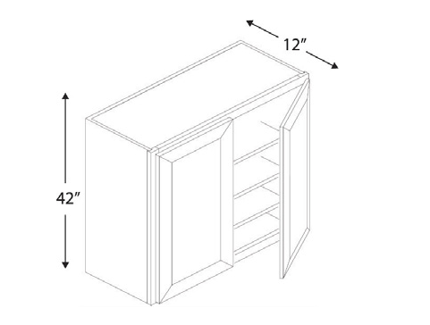 Blue Valley Cabinets 33" x 42" x 12" Wall Cabinet With 2 Door (MS-W3342)