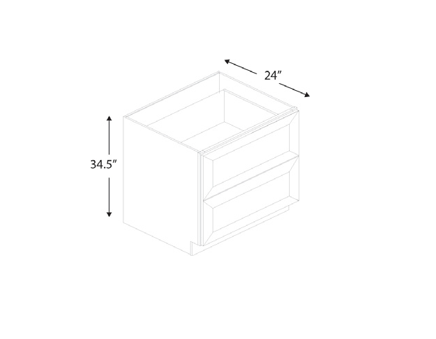 Blue Valley Cabinets 36" Drawer Base With 2 Drawers (DW-2DB36)