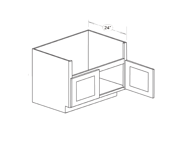 Blue Valley Cabinets 36" Farm Sink Base With 2 Doors (ESS-FSM36)