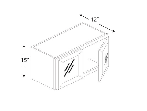 Blue Valley Cabinets 36" x 15" x 12" Wall Cabinet Frosted Glass Door Only (MS-W3615GD)