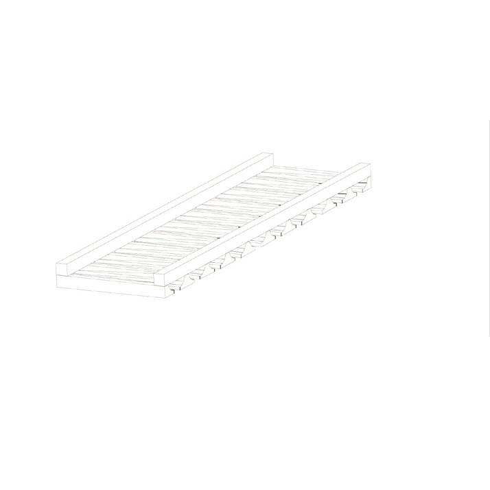 Blue Valley Cabinets 36" x 2" x 12" Glass Rack (GRS-36GR)