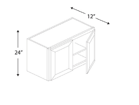 Blue Valley Cabinets 36" x 24" x 12" Wall Cabinet With 2 Door (ESS-W3624)