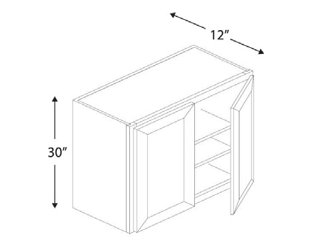 Blue Valley Cabinets 36" x 30" x 12" Wall Cabinet With 2 Door (ESS-W3630)