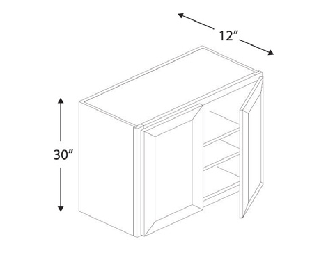 Blue Valley Cabinets 36" x 30" x 12" Wall Cabinet With 2 Door (MS-W3630)