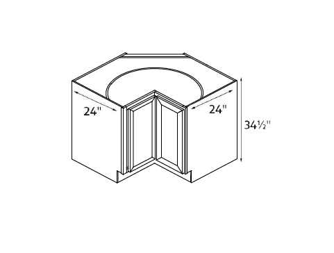 Blue Valley Cabinets 36" x 35" x 24" Base Lazy Susan Face Frame Door Only (SG-BLS36FFD)