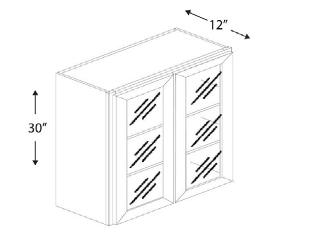 Blue Valley Cabinets 36" x 36" x 12" Wall Cabinet Frosted Glass Door Only (ESS-W3630GD)