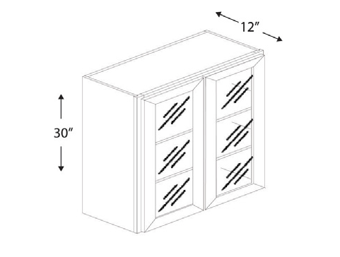 Blue Valley Cabinets 36" x 36" x 12" Wall Cabinet Frosted Glass Door Only (MS-W3630GD)