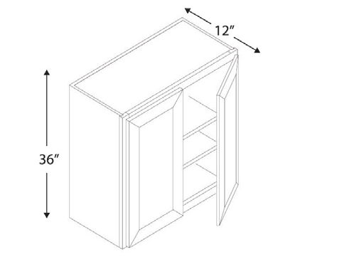 Blue Valley Cabinets 36" x 36" x 12" Wall Cabinet With 2 Door (WHS-W3636)