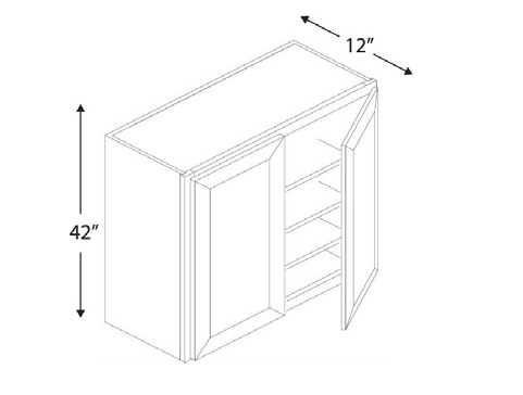 Blue Valley Cabinets 36" x 42" x 12" Wall Cabinet With 2 Door (WHS-W3642)