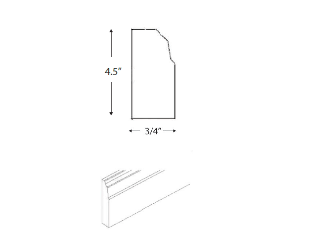 Blue Valley Cabinets 4" x 96" Base Molding (ESS-BM8)