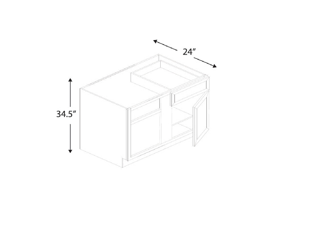 Blue Valley Cabinets 42" Base Blind Corner (Left/Right) (ESS-BBC42)