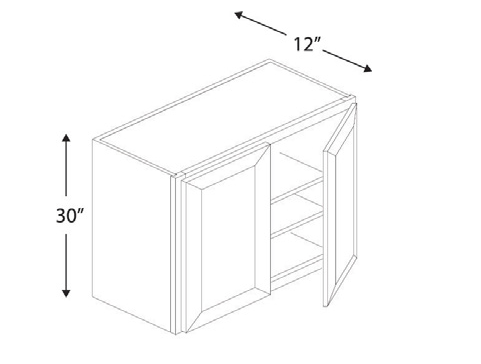 Blue Valley Cabinets 42" x 30" x 12" Wall Cabinet With 2 Door (DW-W4230)