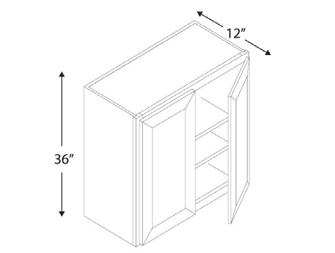 Blue Valley Cabinets 42" x 36" x 12" Wall Cabinet With 2 Door (MS-W4236)