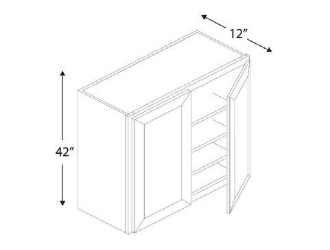 Blue Valley Cabinets 42" x 42" x 12" Wall Cabinet With 2 Door (DW-W4242)