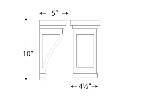 Blue Valley Cabinets 5" x 10" x 5" Shaker Small Corbel (DW-SSC410)