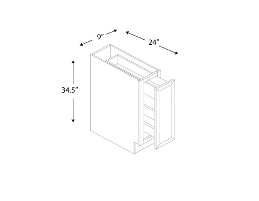 Blue Valley Cabinets 9" Spice Pull-Out Base Cabinet (DW-SP09)
