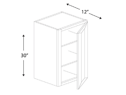 Blue Valley Cabinets 9" x 30" x 12" Wall Cabinet With 1 Door (MS-W0930)