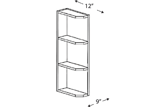 Blue Valley Cabinets 9" x 30" x 12" Wall End Shelf (DW-WES0930)