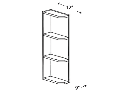 Blue Valley Cabinets 9" x 30" x 12" Wall End Shelf (MS-WES0930)