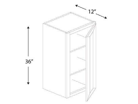 Blue Valley Cabinets 9" x 36" x 12" Wall Cabinet With 1 Door (MS-W0936)