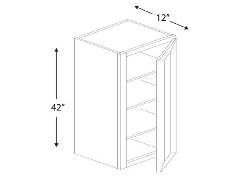 Blue Valley Cabinets 9" x 42" x 12" Wall Cabinet With 1 Door (DW-W0942)