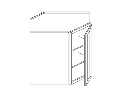 Blue Valley Cabinets Wall Diagonal Corner Face Frame Only (DW-WDC2436FF)