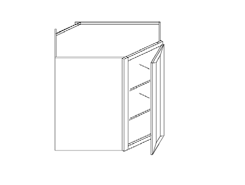 Blue Valley Cabinets Wall Diagonal Corner Face Frame Only (MS-WDC2430FF)