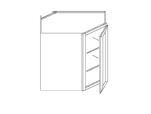 Blue Valley Cabinets Wall Diagonal Corner Face Frame Only (MS-WDC2442FF)