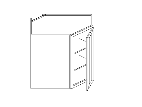 Blue Valley Cabinets Wall Diagonal Corner Face Frame Only (SG-WDC2436FF)