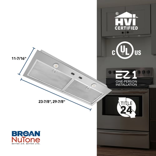 Broan BBN1243SS 24" 300 Max Blower CFM Stainless Steel Built-In Power Pack Insert