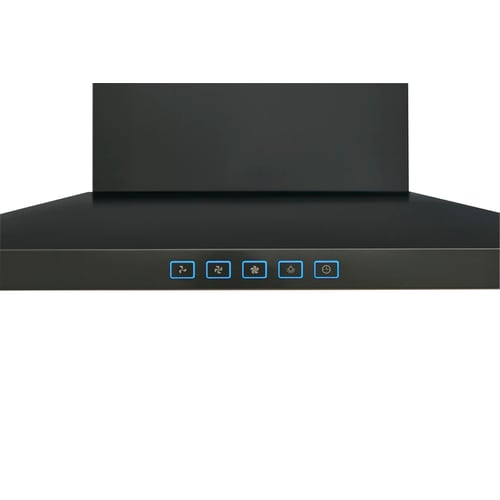 Broan BWS1304BLS 30" 450 CFM Black Stainless Steel Convertible Wall-Mount Low Profile Pyramidal Chimney Hood