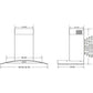 Broan EW4636SS 36" 460 Max Blower CFM Stainless Steel Convertible Curved Glass Chimney Range Hood