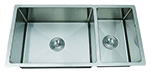 C-Tech-I Large Dual 70/30 Rounded Inside Corners 33" Stainless Steel Farmhouse Sink by Chemcore Industries