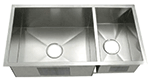 C-Tech-I Large Dual 70/30 Zero-Radius Inside Corners 33" Stainless Steel Farmhouse Sink by Chemcore Industries