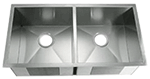C-Tech-I Large Dual Zero-Radius Inside Corners 33" Stainless Steel Farmhouse Sink by Chemcore Industries