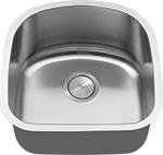 C-Tech-I Medium Single Bowl 20" Stainless Steel Kirchen Sink by Chemcore Industries