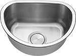 C-Tech-I Medium Single "D" Bowl 18" Stainless Steel Kirchen Sink by Chemcore Industries