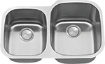 C-Tech-I Reverse Dual 60/40 Bowl 32" Stainless Steel Kirchen Sink by Chemcore Industries