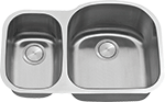 C-Tech-I Reverse Dual 70/30 Bowl 31" Stainless Steel Kirchen Sink by Chemcore Industries