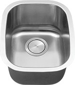 C-Tech-I Small Single Bowl 14" Stainless Steel Kirchen Sink by Chemcore Industries