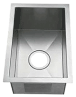 C-Tech-I Small Single Rounded Inside Corners 12" Stainless Steel Farmhouse Sink by Chemcore Industries
