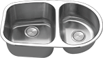 C-Tech-I Unique 60/40 Bowl 31" Stainless Steel Kirchen Sink by Chemcore Industries