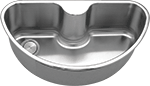 C-Tech-I Unique Single Bowl 34" Stainless Steel Kirchen Sink by Chemcore Industries