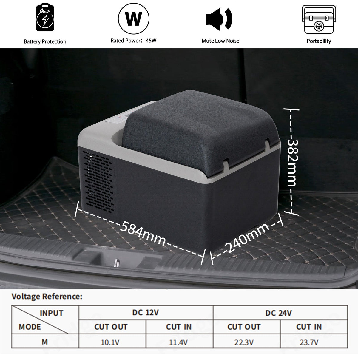 Alpicool C12PT 10.8L/11 QT Black Mini Car Fridge